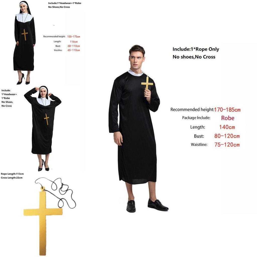 Faszinierendes Priesterkostüm Robe im klassischen Pate-Stil für unvergessliche Halloween-Feiern