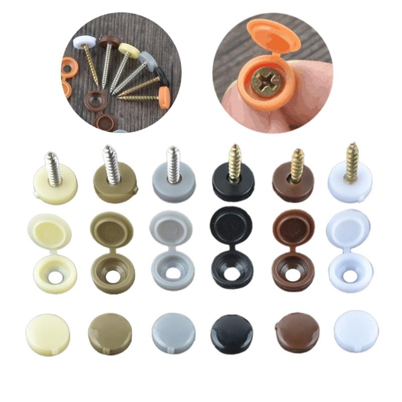 36pcs Foldable Snap Protective Cover Hardware Screw Cover M6 Screw Decorative Covers for Furniture