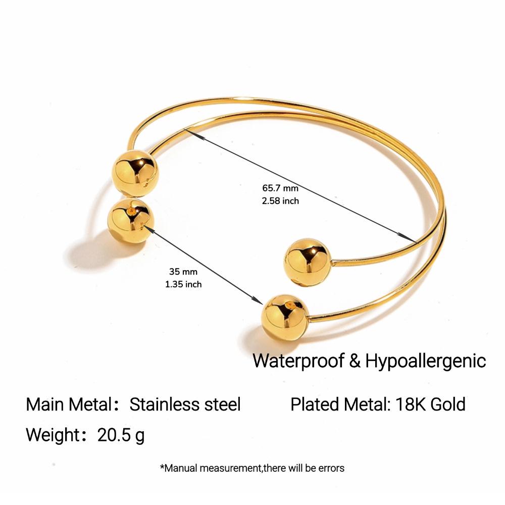 Yingtai Women's Non-fading Oval Colorful Irregular Stainless Titanium Steel Bracelet, Electroplated 18k Gold, European & American Style.