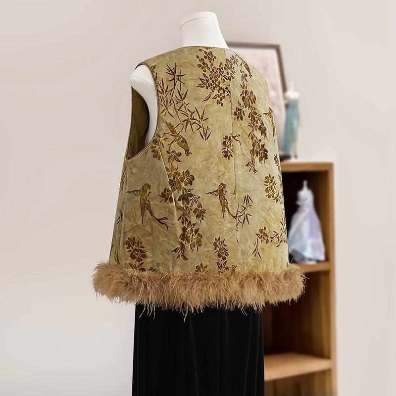 Ta Chi Women's Chinese Style Round Neck Padded Vest