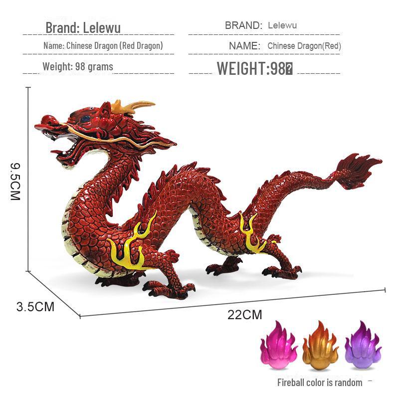 Warcraft Dragon Model Toy: Fire Rock & Stone Dragon, Movable Jaw, Dinosaur Ornament