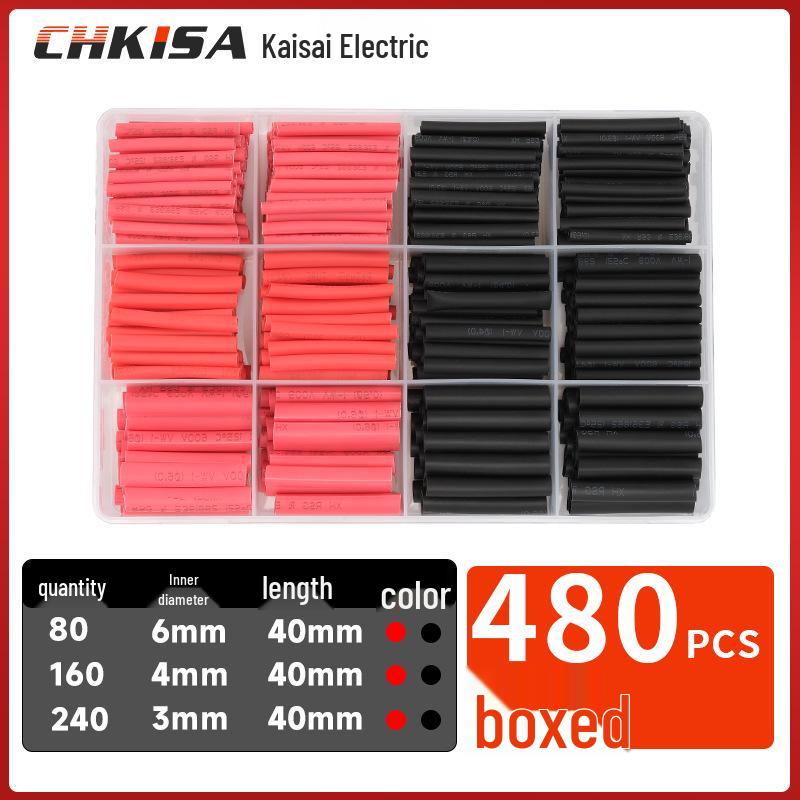 Boxed and Bagged Colored Heat Shrink Tubes - 530pcs Insulation Sleeves and 560pcs Electrician Wiring Tubes