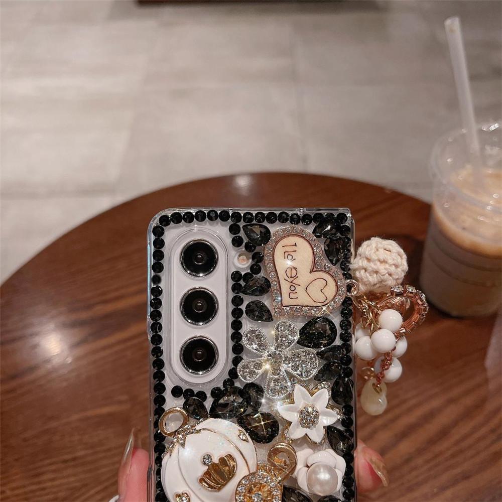 Exquisite Luxus DIY Diamant Anti-Drop Schutzhülle Für Samsung Galaxy Z Fold 7 6 5 4 3 2 Luxuriöser Strassstein Frau Telefon Celular Hülle