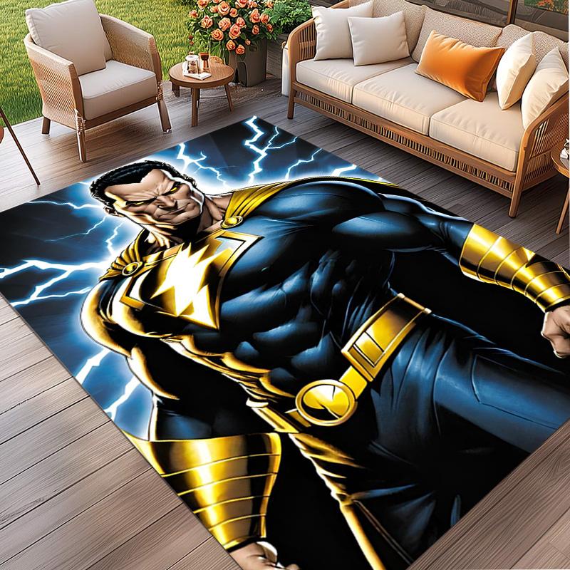Black Adam Print Rug, Washable Floor Carpet, For Entryway Dorm Laundry Room Office Study, Home Decor Birthday Christmas Gift