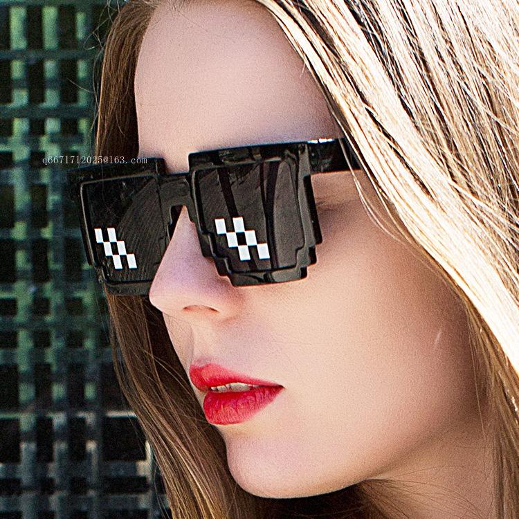 Mosaic Sunglasses Cool Party Vintage Shades Eyewear For Men Pixelated Sunglasses Playful Women Glasses For Kids