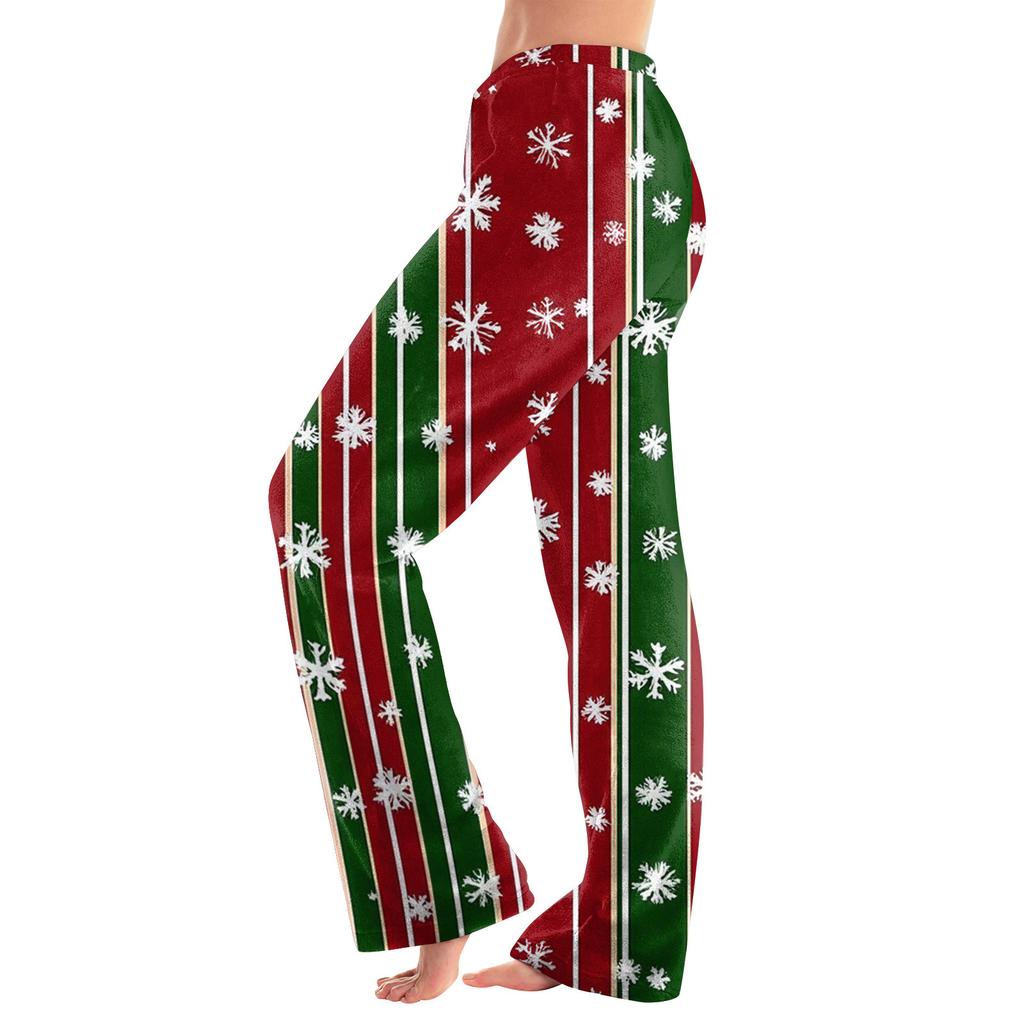 Women  Winter Plaid Pants Full Length Long Trousers Sports Pants