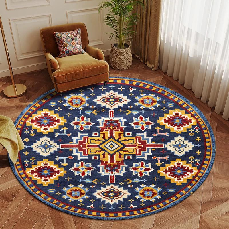 New Persian Round Carpet Living Room Bohemian Home Bedroom Resistant Dirt Rug Decor Bathroom Lounge Entrance Door Mat Non-slip