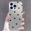 Simple love is suitable for iPhone16promax Apple mobile phone case 14plus small fresh 13pro colored silver 15.
