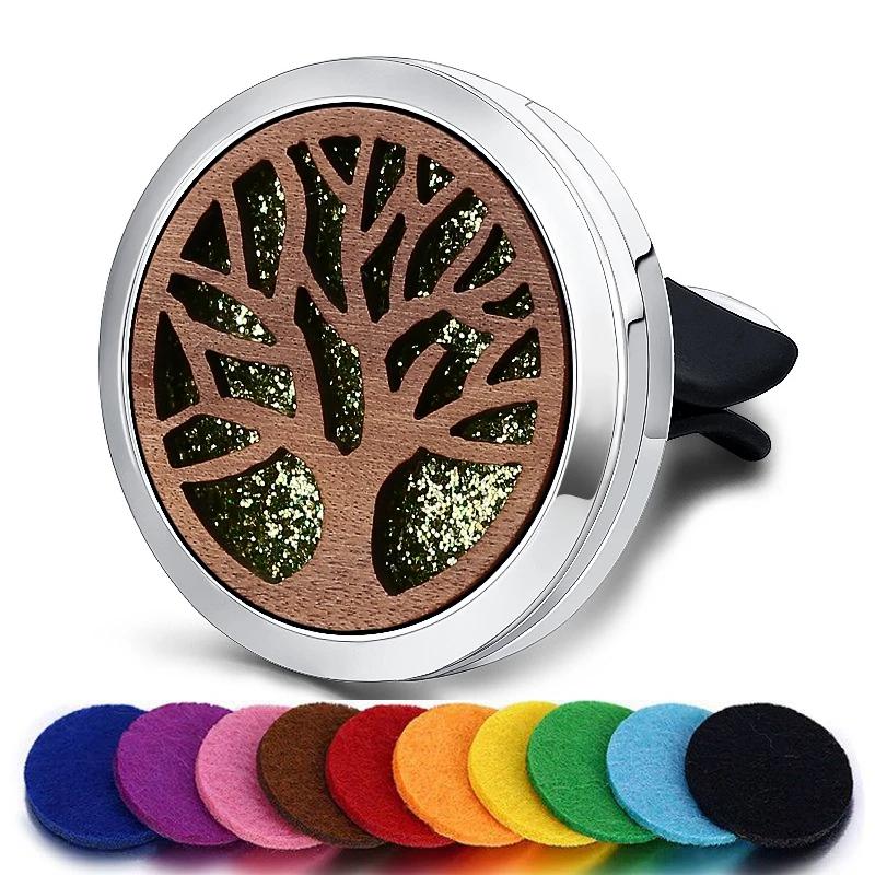 Refillable Car Air Freshener Smell Natural Wood Perfume Diffuser Clip Auto Vent Freshener Decoration Interior Accessories