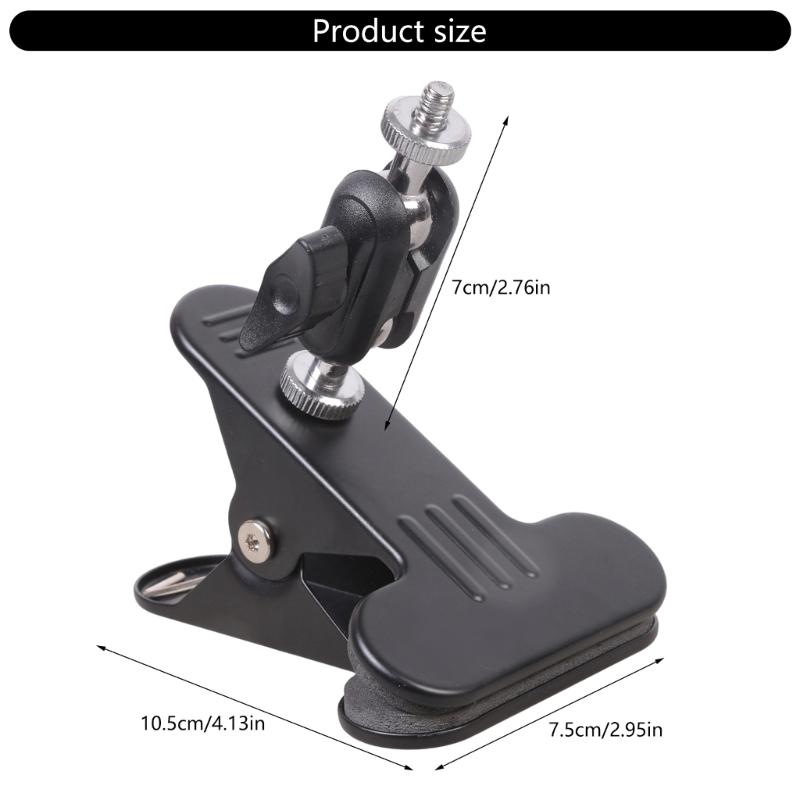 Metal Clamp With 1/4inch External Screw And Rotating Ball Head For Camera Lighting Studio Equipment Mounting Accessories