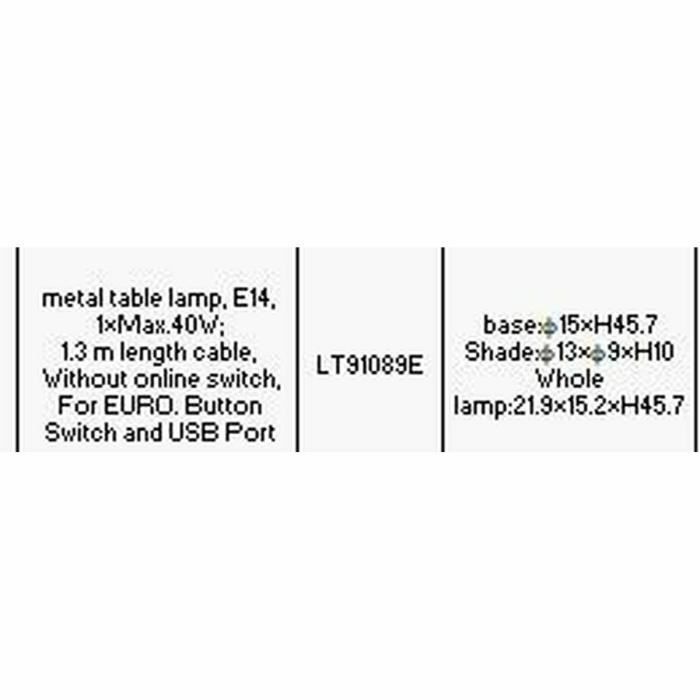 Lampe De Bureau - Urban - 22x15x46 Cm - Métal Et Verre - 25W - 4 Pièces