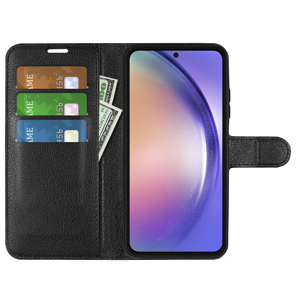 

For Samsung Galaxy A55 5G Leather Litchi Texture Case Flip Wallet Phone Cover Brown