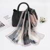 New Georgie Yarn Splicing Color Plaid Silk Scarf Women, Spring and Summer High-quality Chiffon Festive Gifts