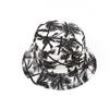 Unisex Summer Printed Bucket Hats Coconut Tree Black White Reversible Fisherman Caps Men Sunscreen Fold Hip Hop Panama Bob Hat