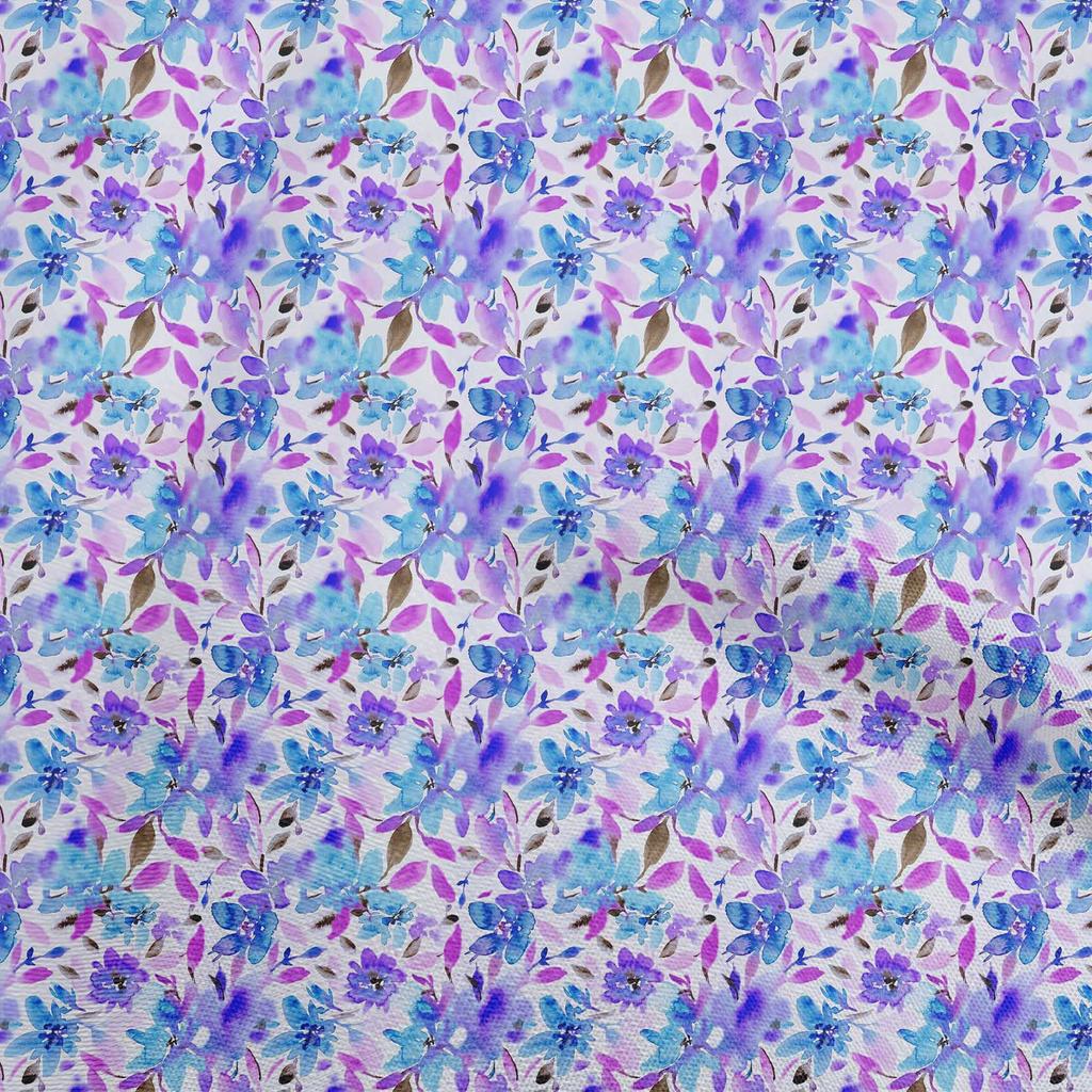 oneOone Cotton Flex Gray Fabric Abstract Watercolor Floral Fabric For Sewing Printed Craft Fabric By The Yard 40 Inch
