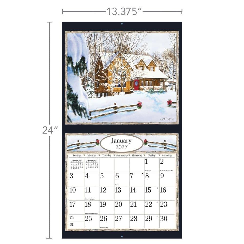 Lang Brands, LLC 2027 Country Welcome Wall Calendar US5027, 12-Month Hanging Calendar for Home and Office, Large Format 340x600mm