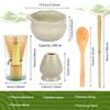 Chinese Handmade Matcha Tea Set with Ceramic Bowl Whisk Holder & Bamboo Stirrer Teaspoon Tea Ceremony Set Matcha Teaset Gift Set