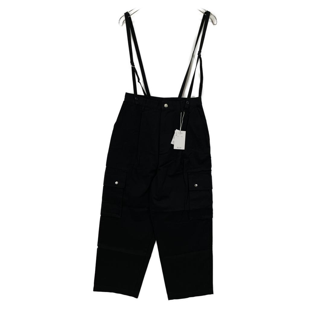 GALLARDAGALANTE Black Cotton Cargo Pants with Suspenders Bottoms 1 blackUsed