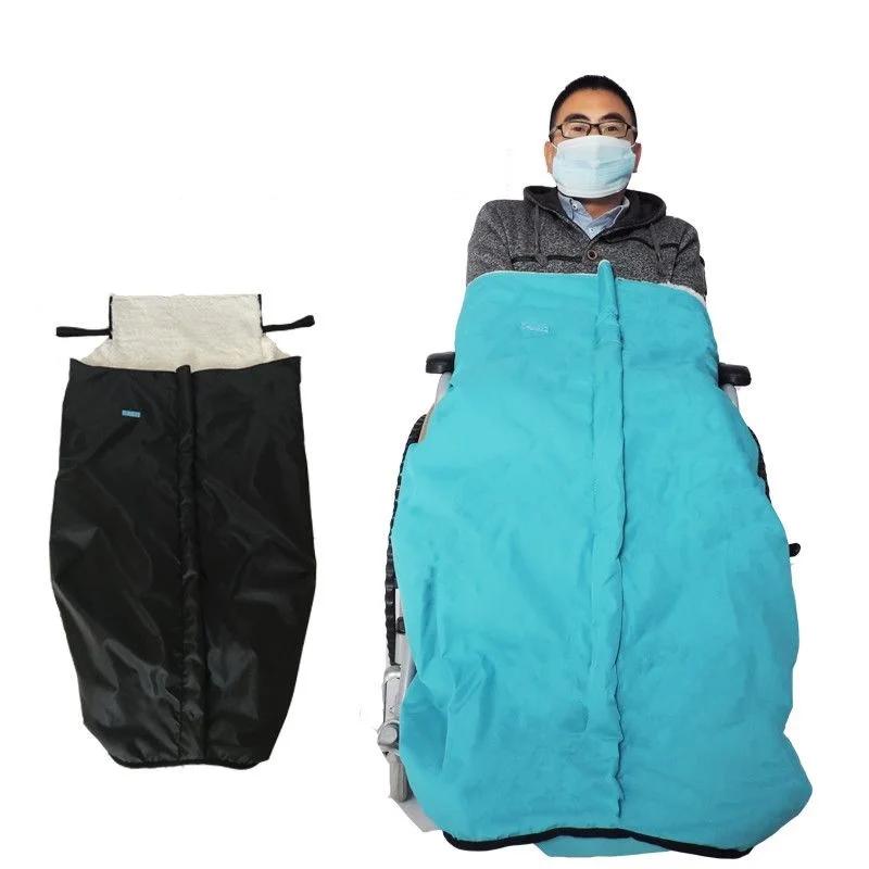 Plush Lined Waterproof Wheelchair Warmer Blanket Cover for Old Man Patients Zipper Wheelchair Cove 132 x 65 cm