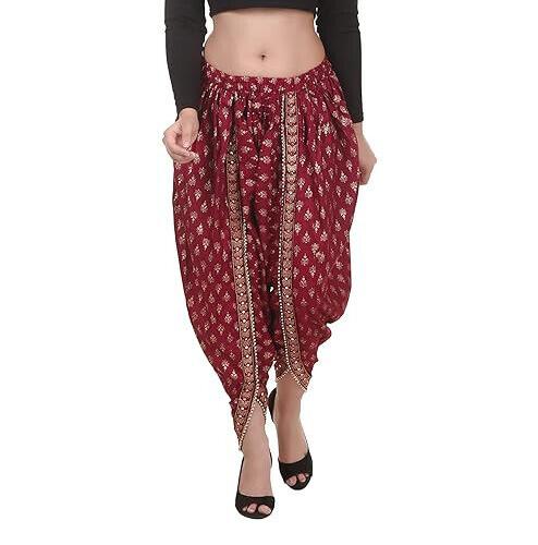 @ Beautiful Cotton Length Plain Dhoti With Lace Maroon Color For Women L785 Zr681-60%Off
