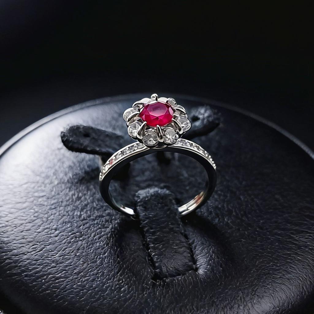 Jewelry Cultivation Ruby Sapphire Bloom Flower Ring Hollow Red Corundum Bouquet Ring