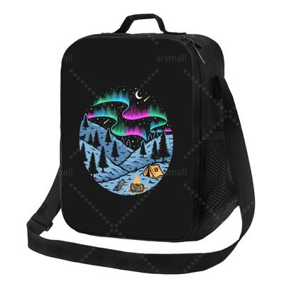 Mountain Camper Adventure Camping Lunch Bag with Adjustable Shoulder Strap Reusable Thermal Bento Tote for Work Picnic Beach