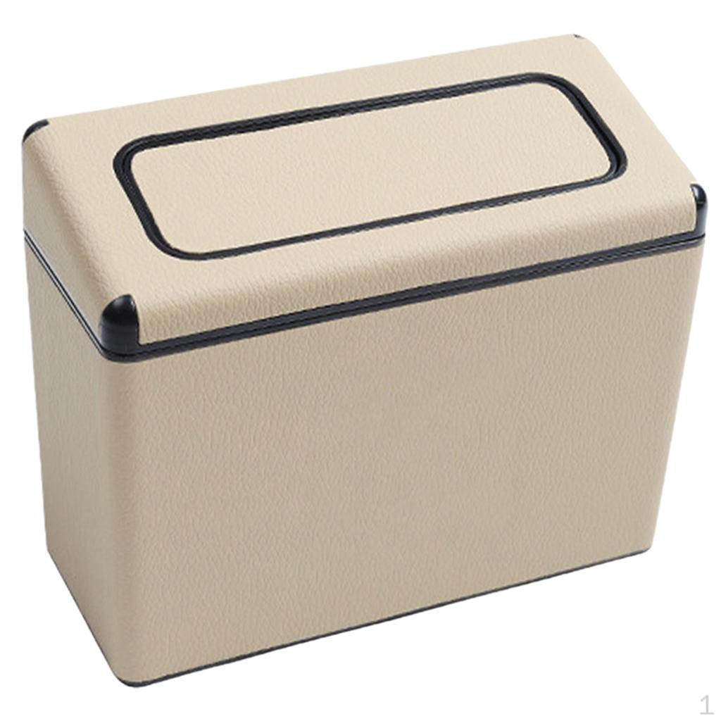 Car Trash Can Accessories Large Capacity Small Garbage Beige