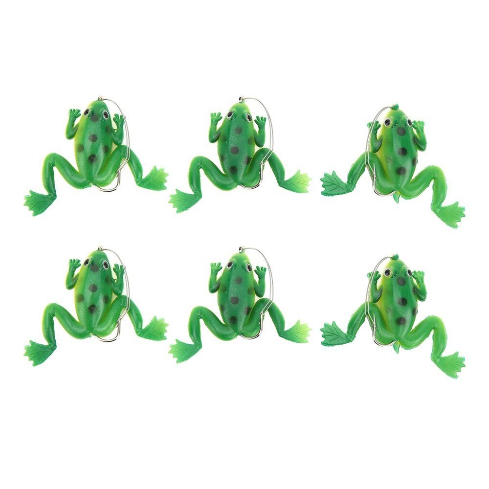 6PCS Durable PVC Frog Lure 4cm/3g Soft Frog Fishing Lures with Hook Lightweight Frog Bait Fishing Accessory