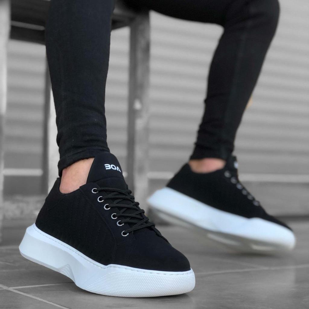 162 zapatos casuales para hombres con cordones de suela alta, zapatillas  negras para hombres, zapatos casuales sin cuero para hombres, zapatos para  hombres, zapatillas de deporte de invierno comprar a buen precio —