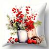 Home Decor Christmas-Themed Floral & Decorative Pillow Covers Pattern Cushion Cover Suitable For Sofa Bedroom Car Pillow Cover
