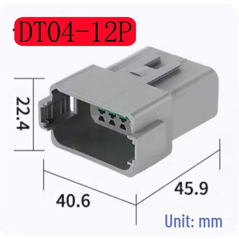 DT Series 2-12 Pin Waterproof Auto Connector (Deutsch Type) with Crimped Terminals