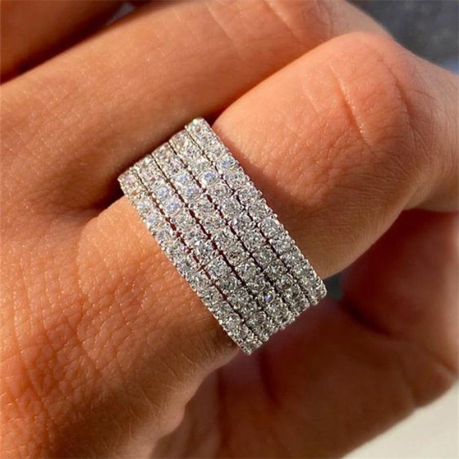 1Women s engagement ring, fashionable and shiny decorative ring suitable for women s daily wear, engagement, wedding, anniversary, Valentine s Day, 6#
