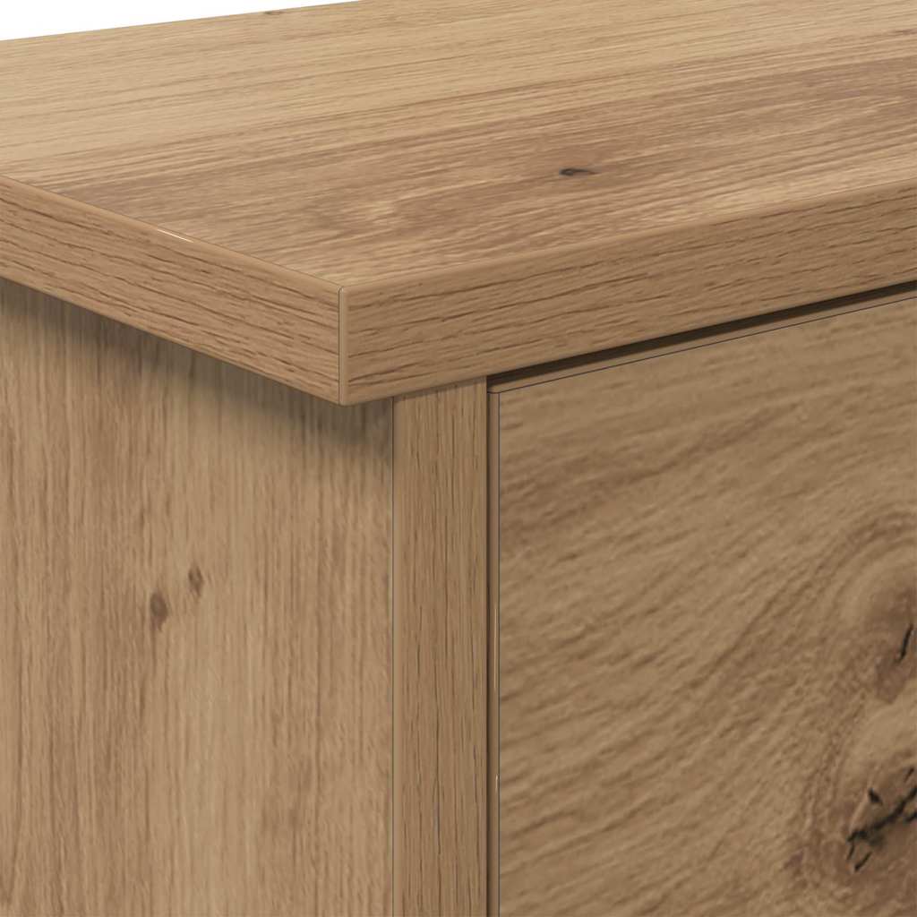 wall mounted nightstand with door Artisan Oak 80 x 20 x 30 cm