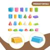 24 Pieces 3D Geometric Shapes Blocks Learning Toys Area Demonstrator, Cone Pattern for