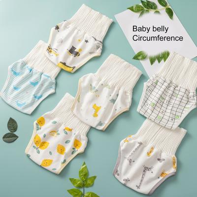 Dyretrykk Babymagebelte MoteKnapper Lukking Svettetransporterende Truser Stoffbleier