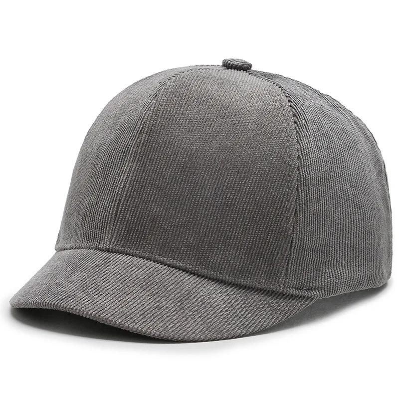 Snapback Adjustable Brim Small Cap Top Soft Corduroy Plain Color Solid Casual Baseball Short Men'S Hats For Women Bone Gorras Dad Hat
