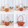Hand-Woven Imitation Rattan Basket Willow Rattan Picnic Weaving Basket  Flower Girl
