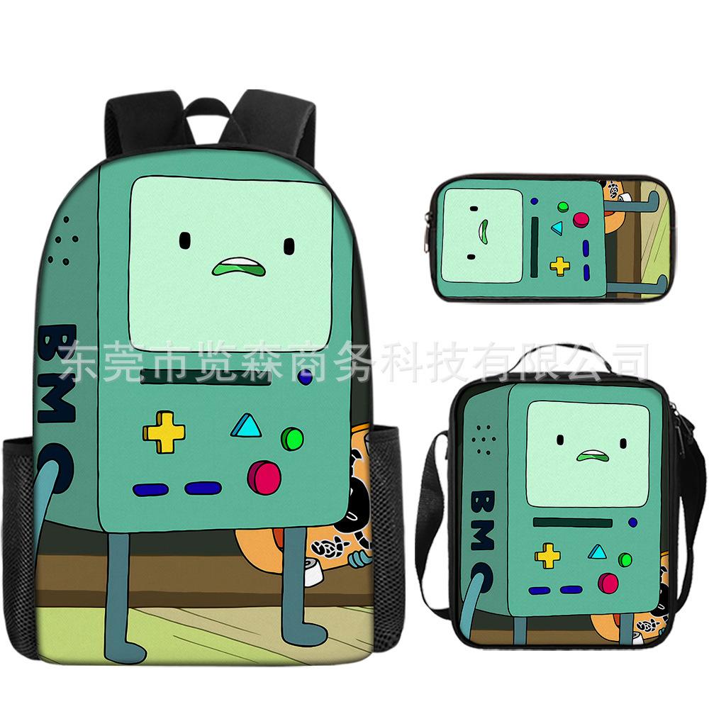 Adventure Time Backpack Set 3-Piece Comic Bookbag Shoulder Bag Pencil Case