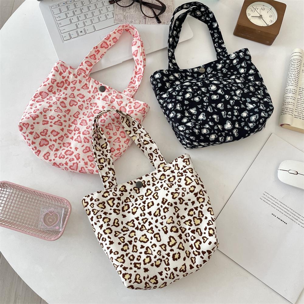 New lightweight handbag fashionable bento bag trendy leopard print large capacity tote bag women
