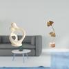 Artistic Resin Figurine Collection Featuring Abstract Couple And Nordic Shaped Metal Sculpture for