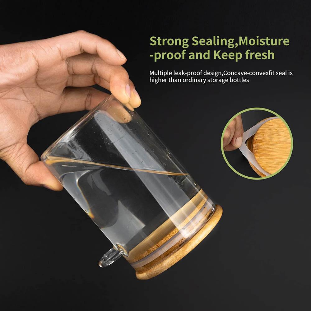 Szczelne szklane słoiki o pojemności 18 uncji z pokrywkami i łyżkami, słoiki na cukierki z pokrywkami, przezroczyste słoiki na przyprawy, małe pojemniki do przechowywania żywności