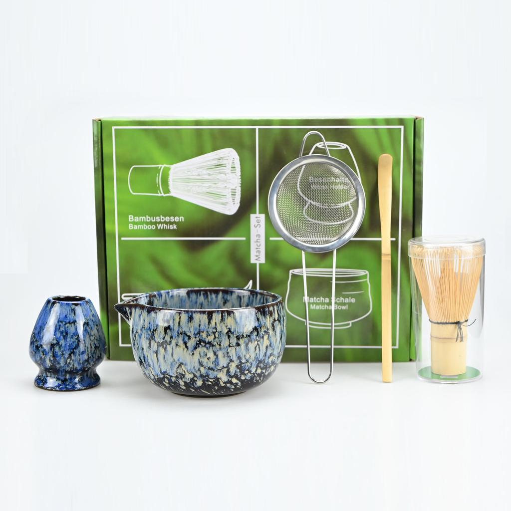 2pcs/4pcs/5pcs Japanese-style Matcha Set Matcha Bowl With Mouth Song Dynasty Tea Tip Tool Matcha Whisker Stand