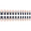 Black Press On Nails Long Coffin Glossy Full Cover Acrylic Long Square False Nails with Designs Artificial Fake Nails Glue Stick On Nails for Women
