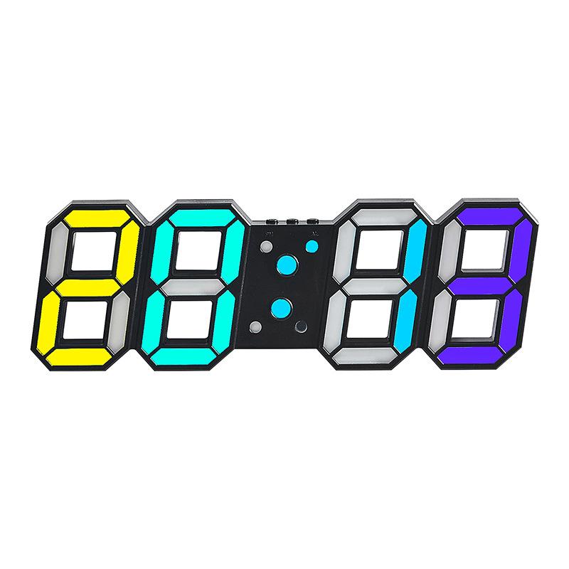 Electronic Wall Clock Can Be Upright and Hung Dual-purpose LED Digital Clock Colorful Bedside Luminous Clock 0733