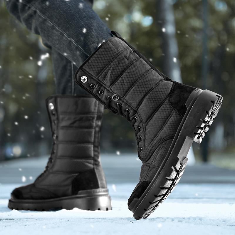 Men Winter Snow Boots Warm Hiking Waterproof Leather Big Size Men's Outdoor Sneakers