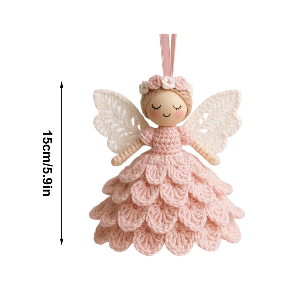 DIY Angel Decorative Crochet Set homemade Beginner Crochet Craft Kit Material Pack Crochet Angel Christmas Tree Ornament розовый