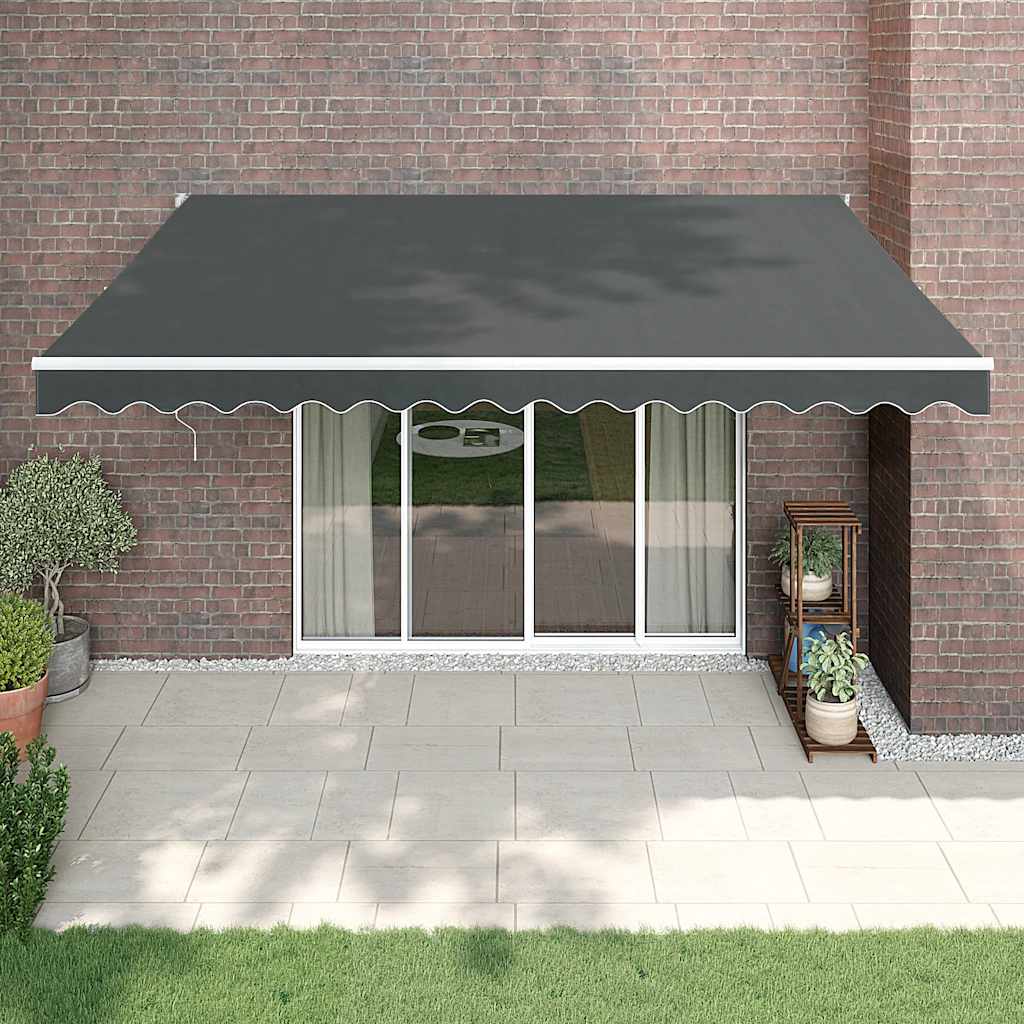 Electric Awning with Crank Anthracite 4x3 M