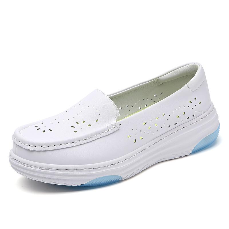 Nurse Shoes for Women with Soft Sole, Breathable Flat Bottom, Thick Sole, Anti Slip, Autumn and Winter Medical Work Shoes with Added Fleece