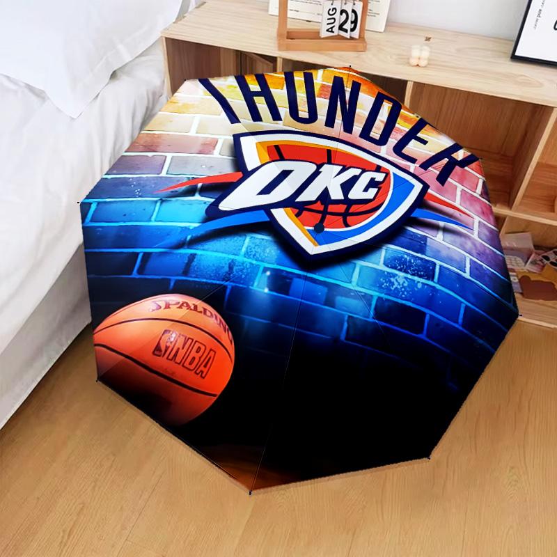 Thunder OKC Basketball Umbrella Folding umbrella, automatic umbrella 8-Frame for Travel, camping Use Gift for Halloween Christmas