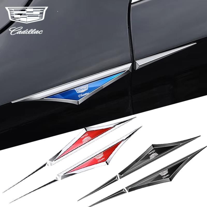 Per Cadillac Seville XT4 CT4 CT5 ATS SLR STS EXT CTS Escalade 2 Pezzi Emblemi Metallici Laterali per Auto Parafango Portiera Adesivi Decorazione